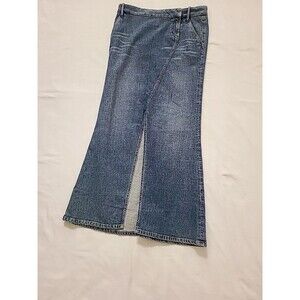 Joie denim Side fly skirt blue distressed butterfly beachy fun Upcycled By Kenni
